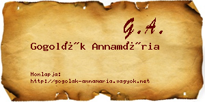 Gogolák Annamária névjegykártya